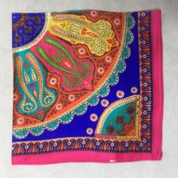 19 Momme mulberry silk scarf with Indian elements