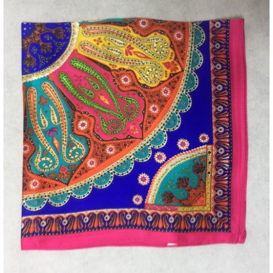 19 Momme mulberry silk scarf with Indian elements