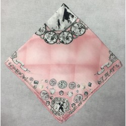 19 Momme Pink Silk Scarf with Diamond Element